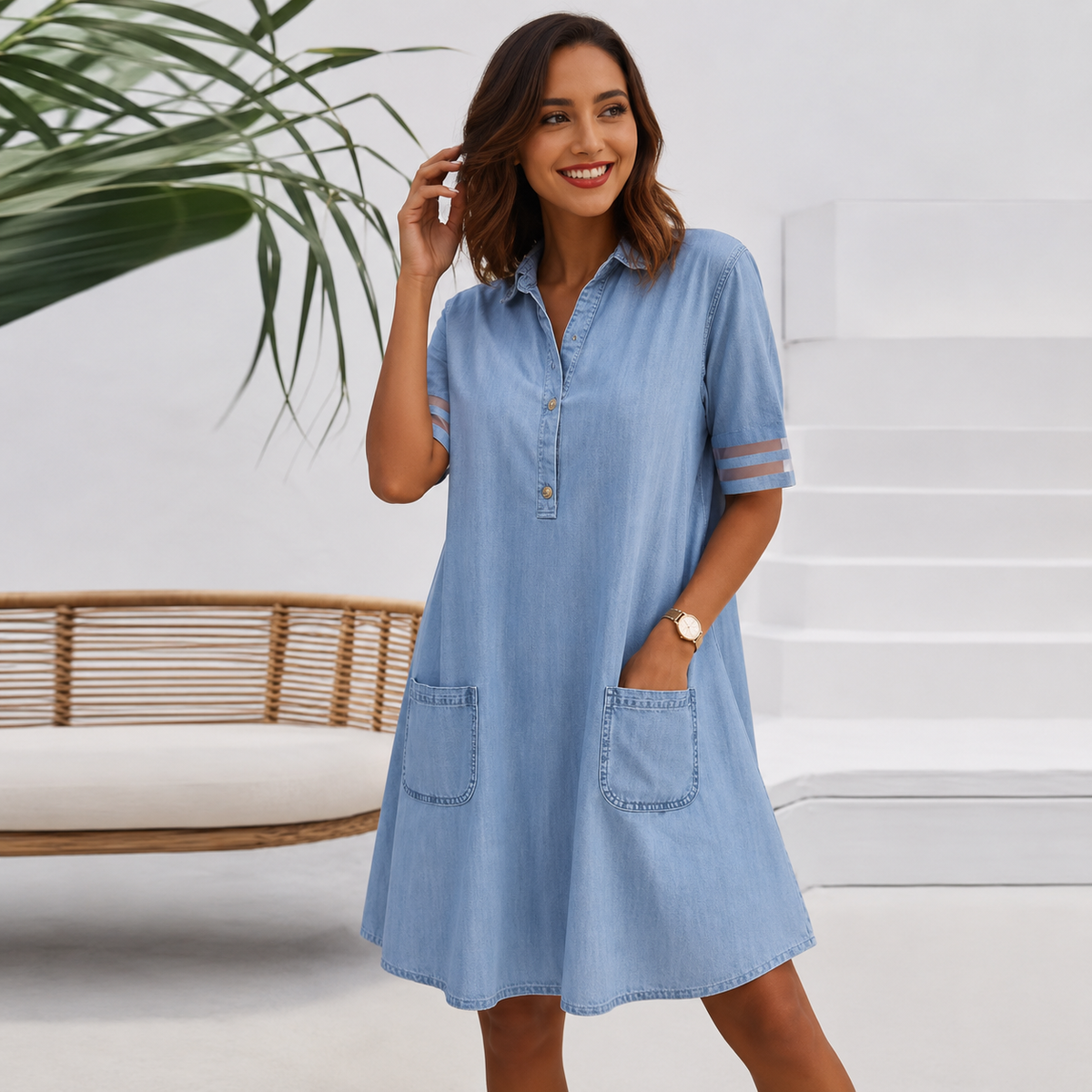 Brittany | Tummy-Concealing Shirt Dress