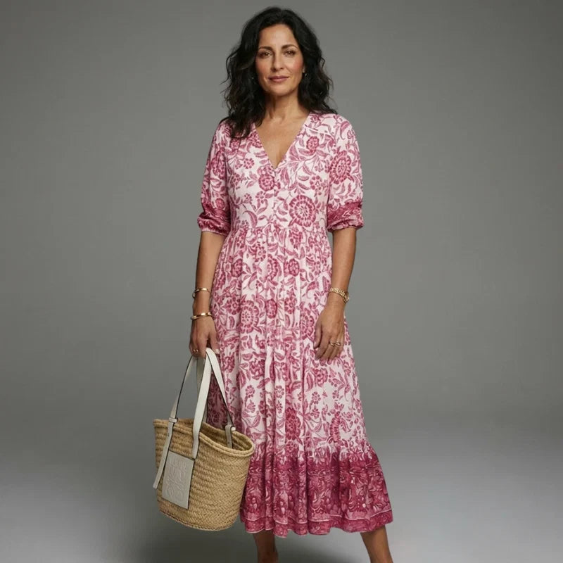 Candace | Floral V-Neck Dress