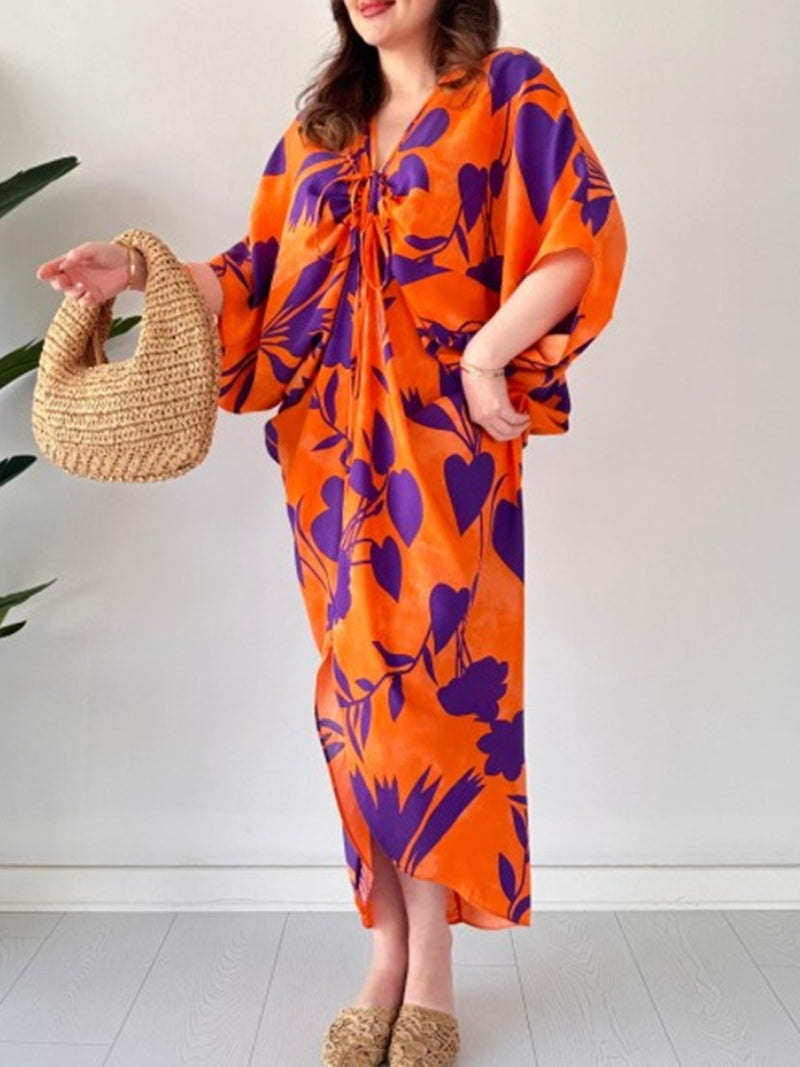 Wren | Printed Bat Sleeve Dress