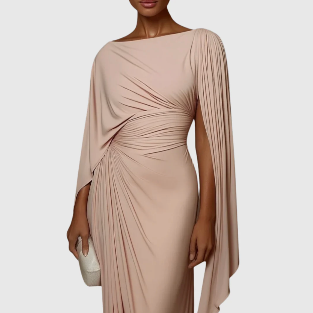 The Alyssa | Pleated Drape Maxi Dress