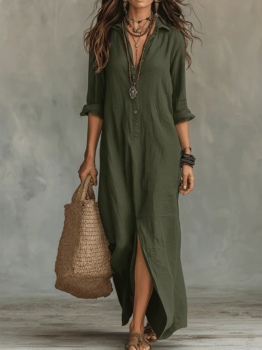 The Solene | Oversized Button Maxi Dress