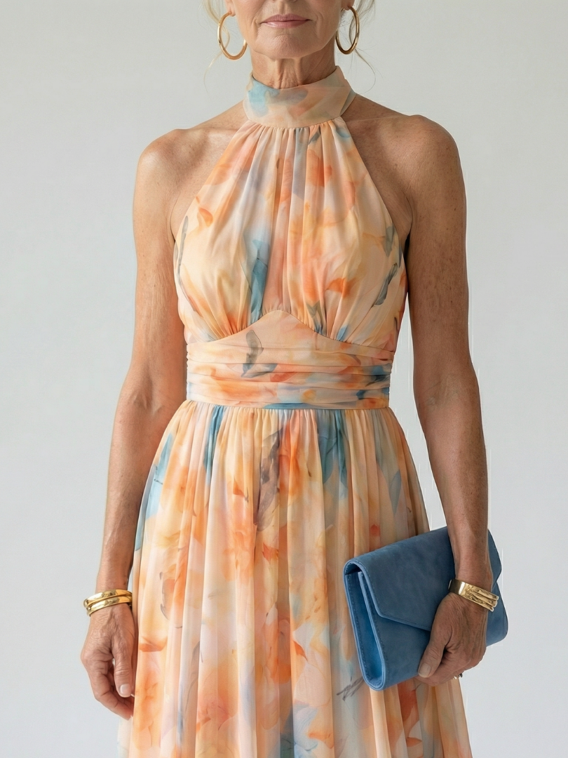 The Elise | Soft Halter Midi Dress