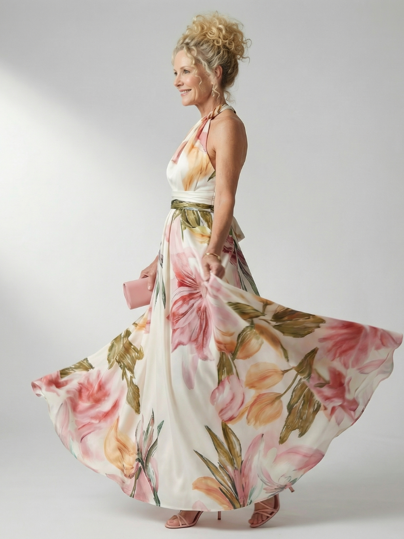 The Amara | Light Floral Maxi Dress