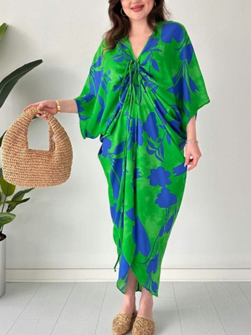 Wren | Printed Bat Sleeve Dress