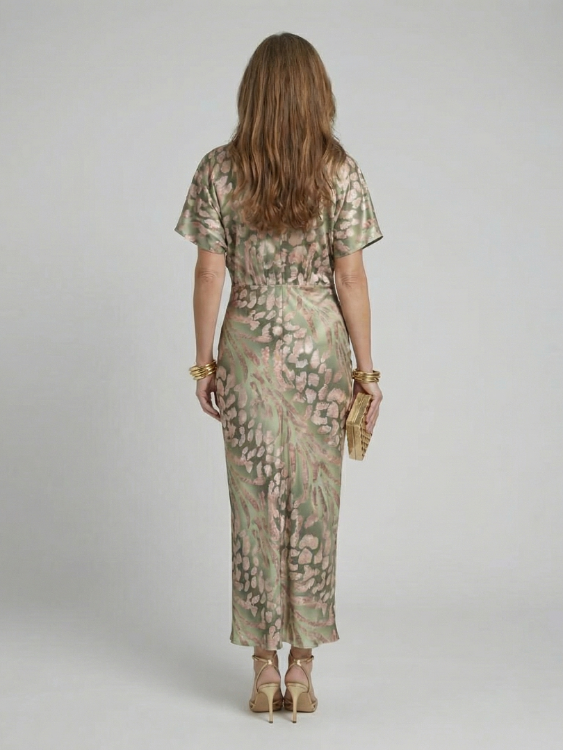 The Everly | Abstract Print Midi Dress