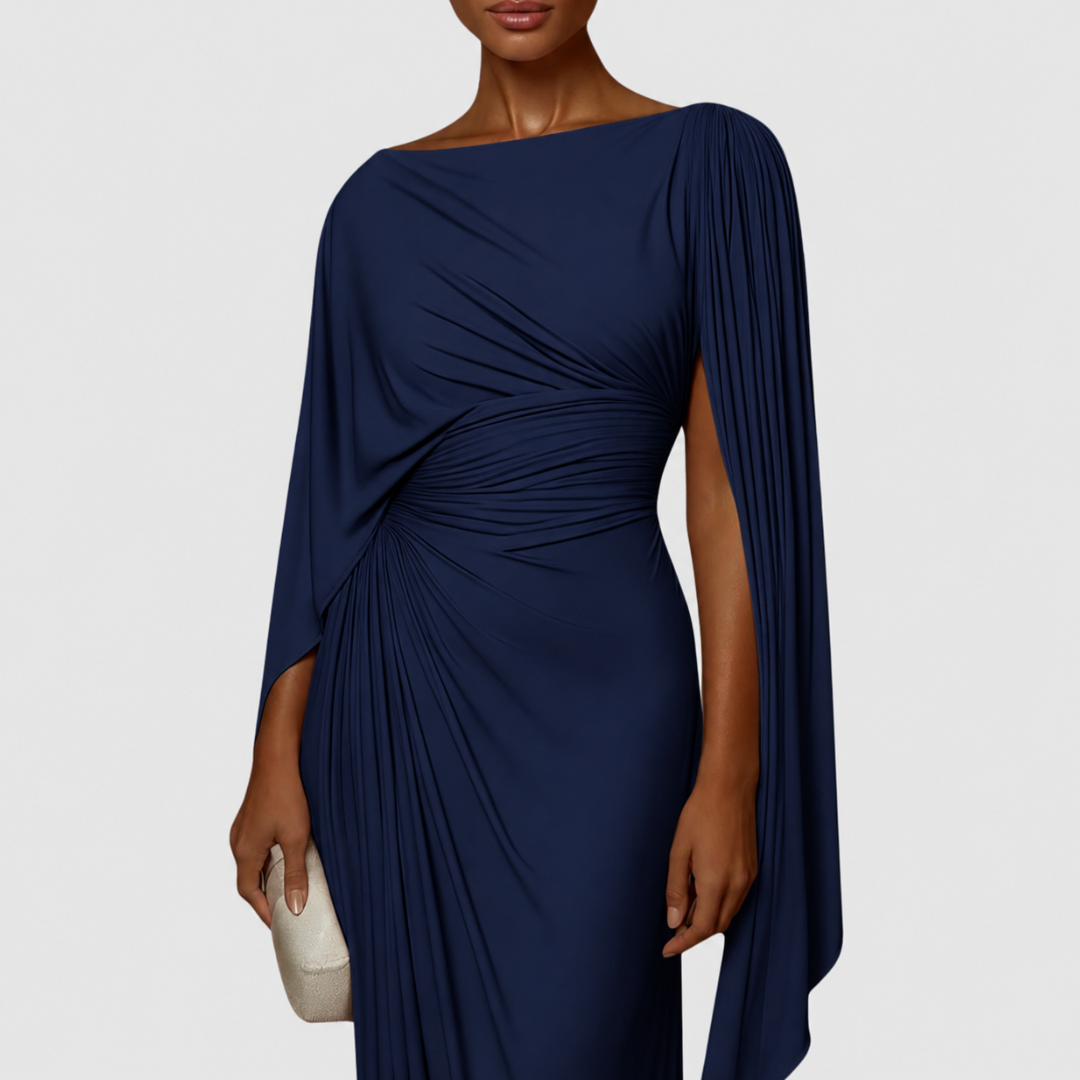 The Alyssa | Pleated Drape Maxi Dress