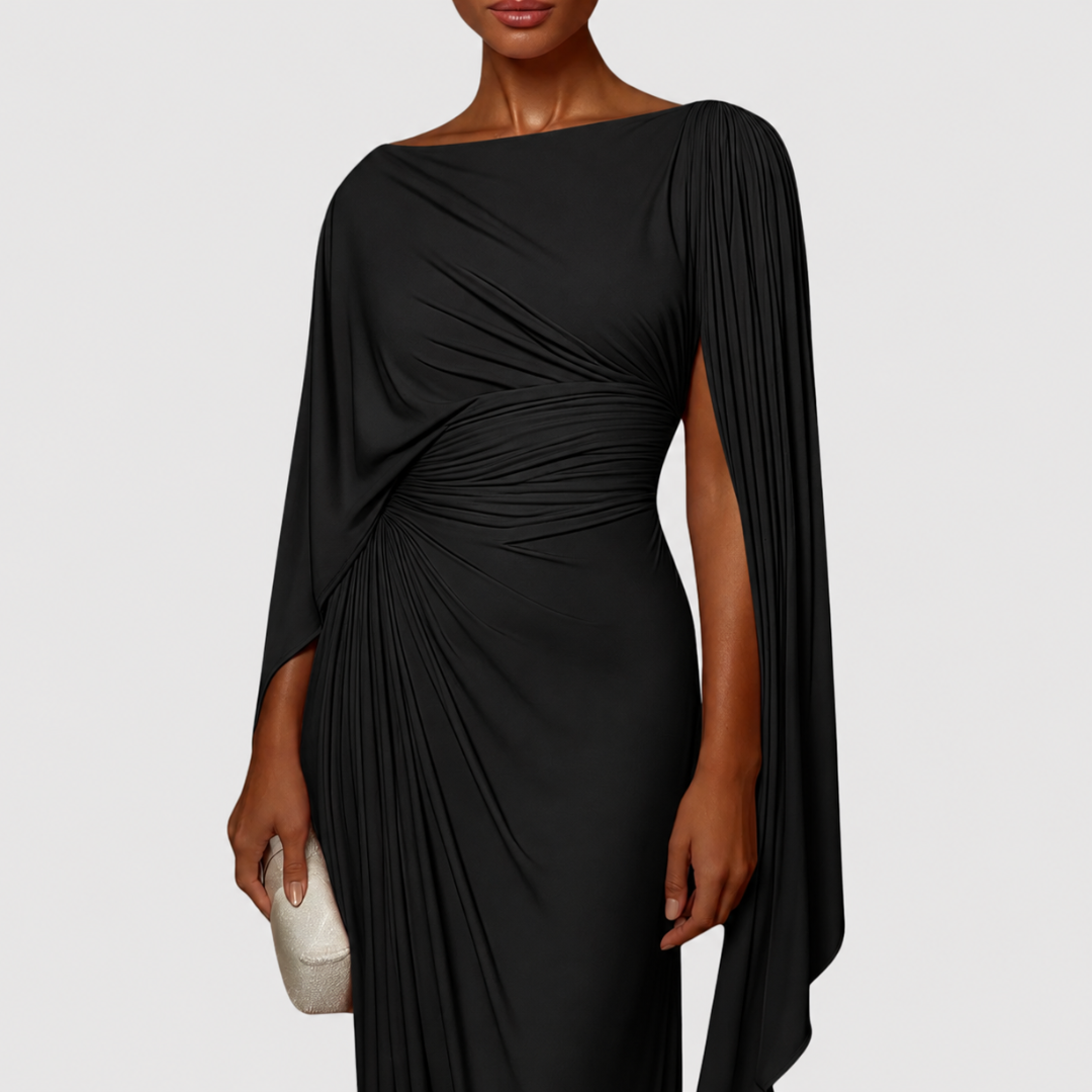 The Alyssa | Pleated Drape Maxi Dress