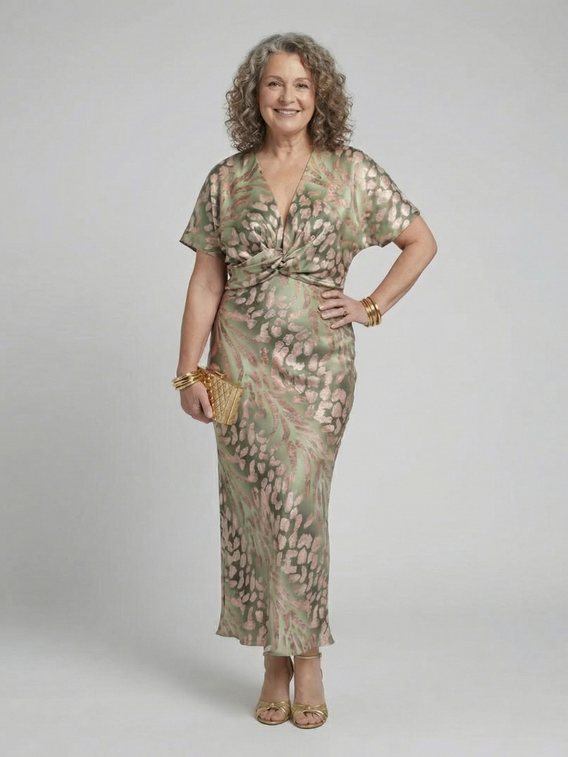 The Everly | Abstract Print Midi Dress