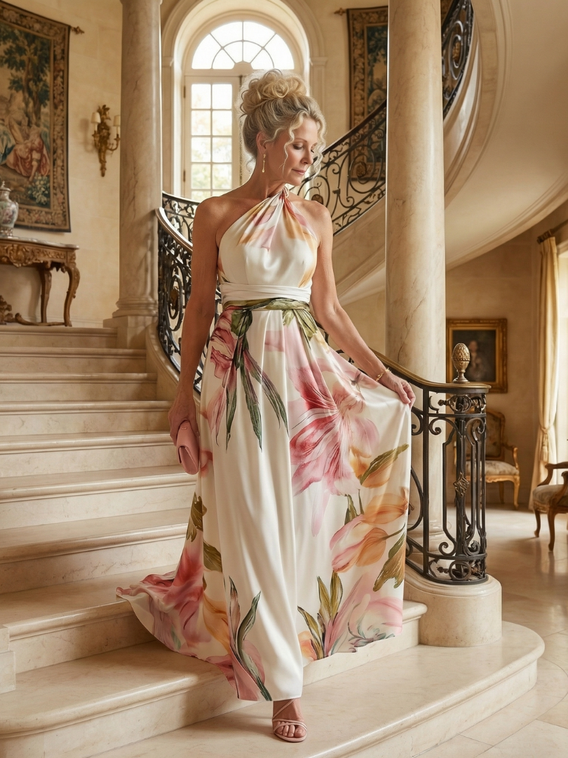 The Amara | Light Floral Maxi Dress