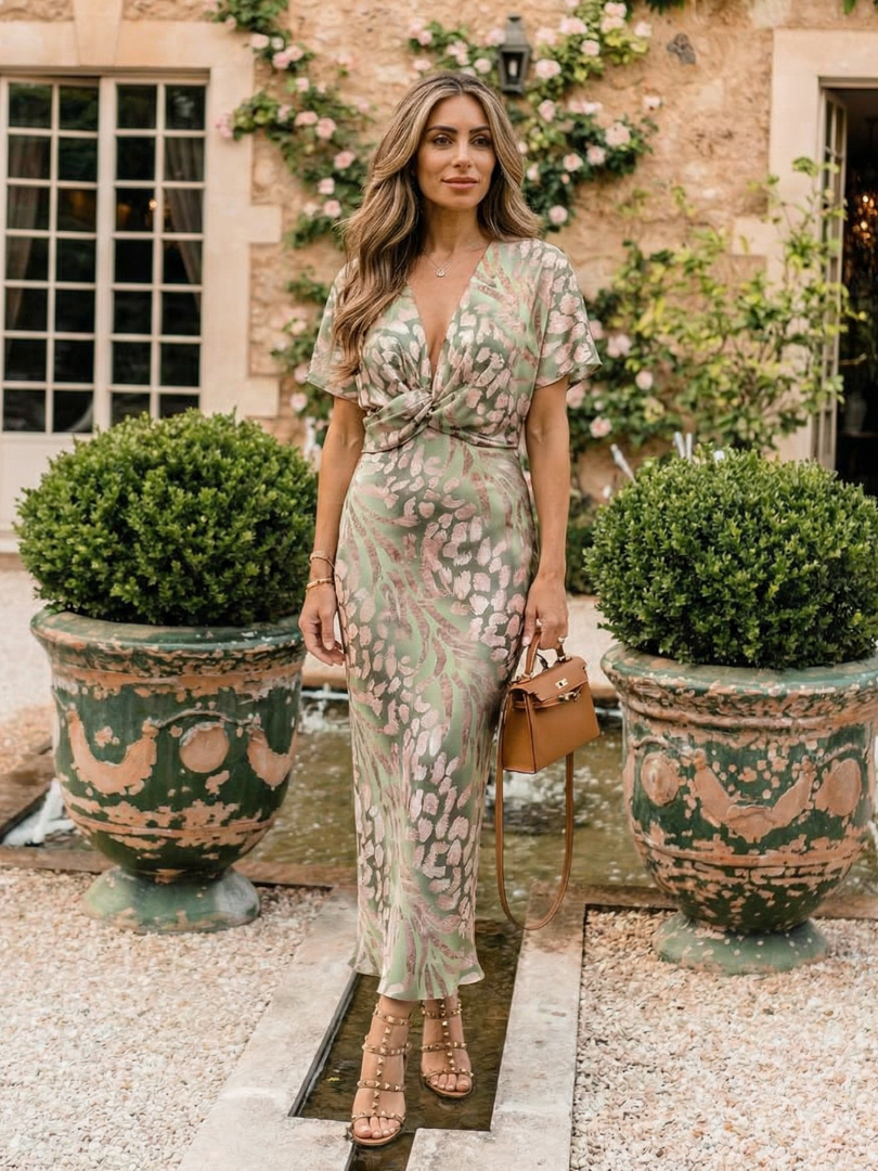 The Everly | Abstract Print Midi Dress
