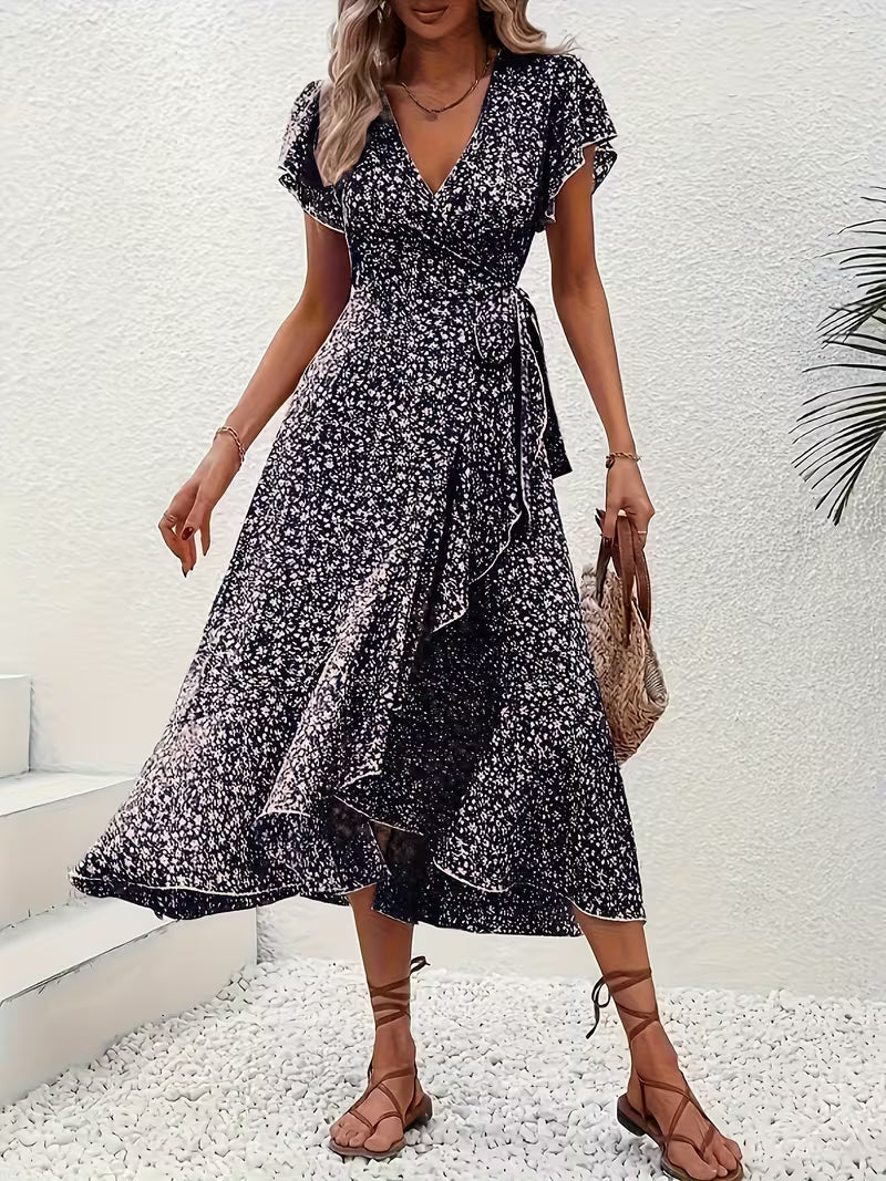 The Elaine | Flowing Tummy-Flattering Summer Wrap Dress
