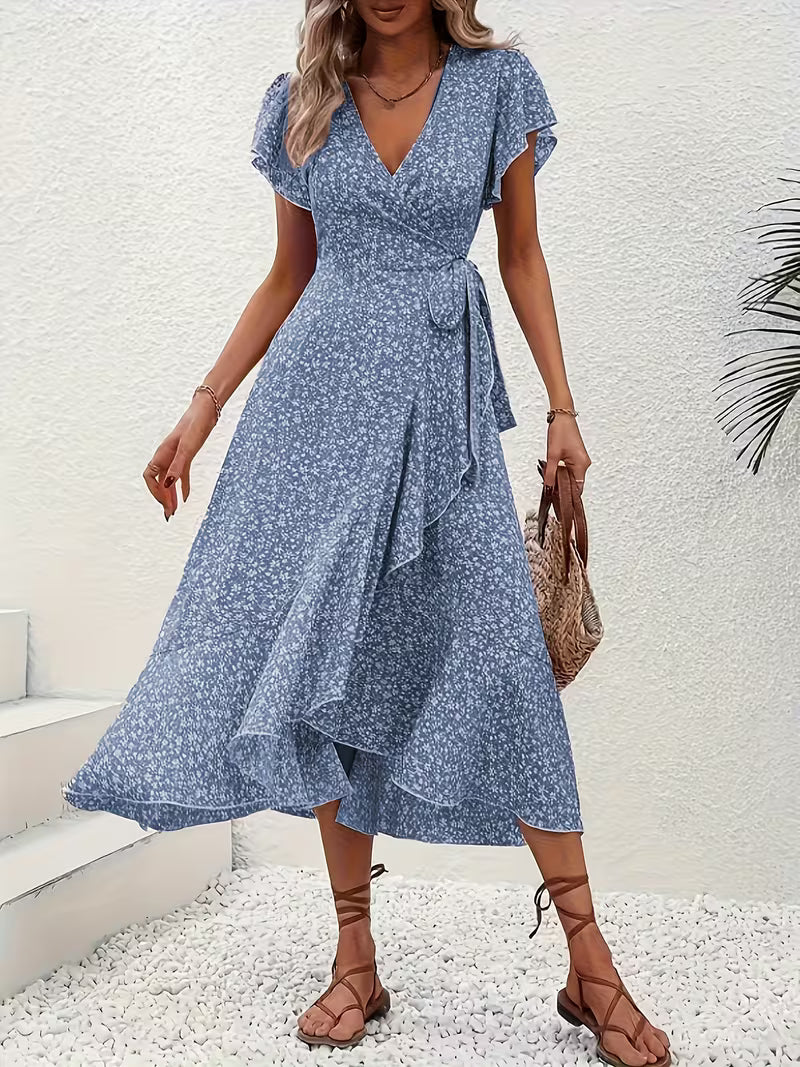 The Elaine | Flowing Tummy-Flattering Summer Wrap Dress