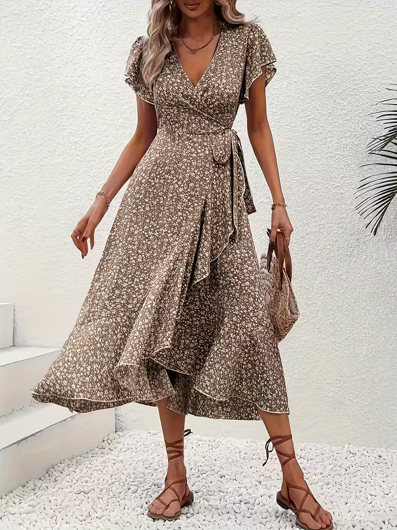 The Elaine | Flowing Tummy-Flattering Summer Wrap Dress