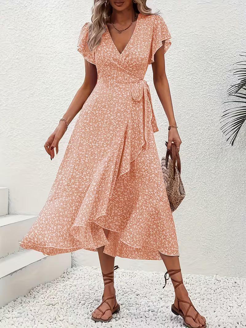 The Elaine | Flowing Tummy-Flattering Summer Wrap Dress