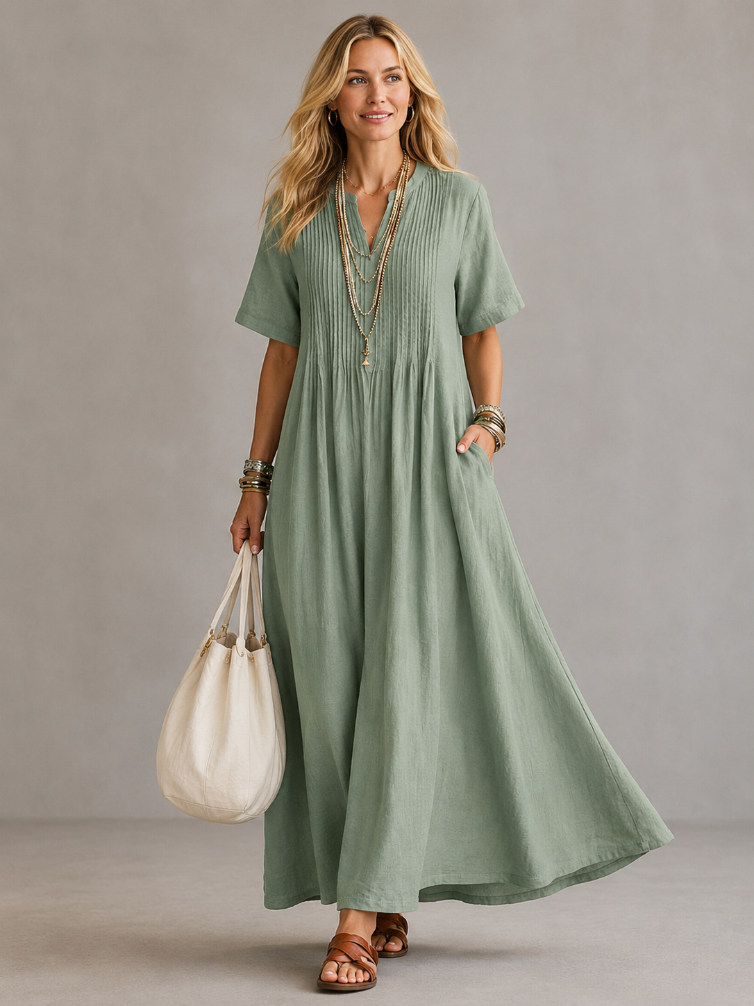 The Natalia | Pleated Dress