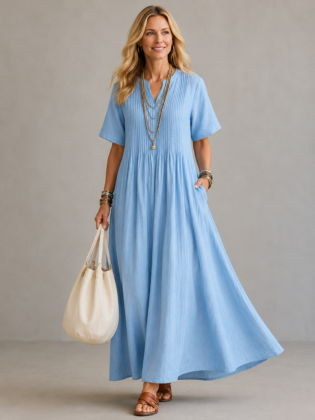The Natalia | Pleated Dress