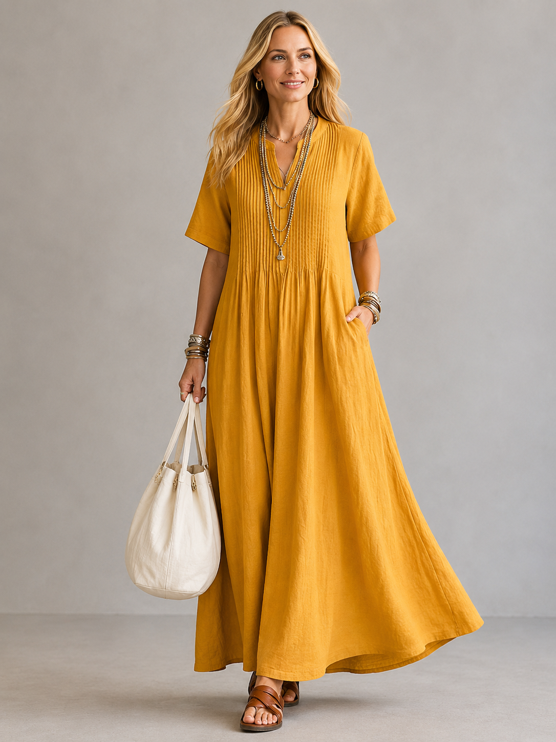 The Natalia | Pleated Dress