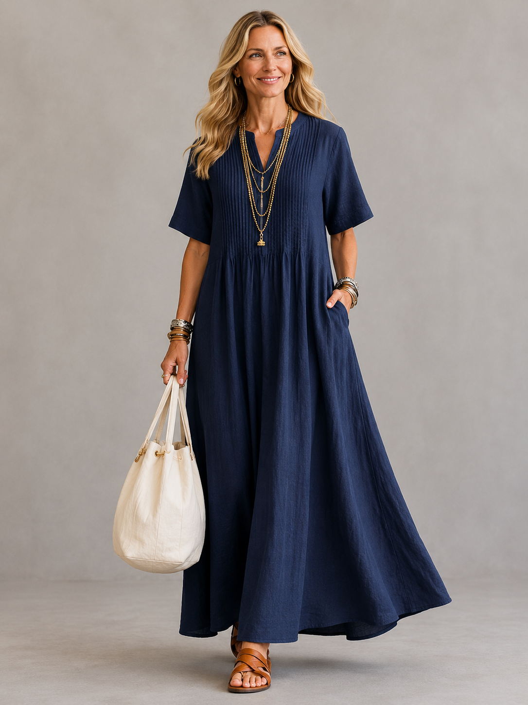 The Natalia | Pleated Dress