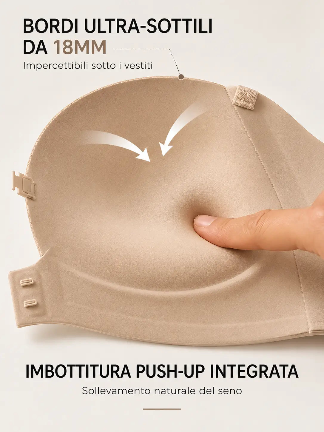 Sujetador invisible push-up antideslizante