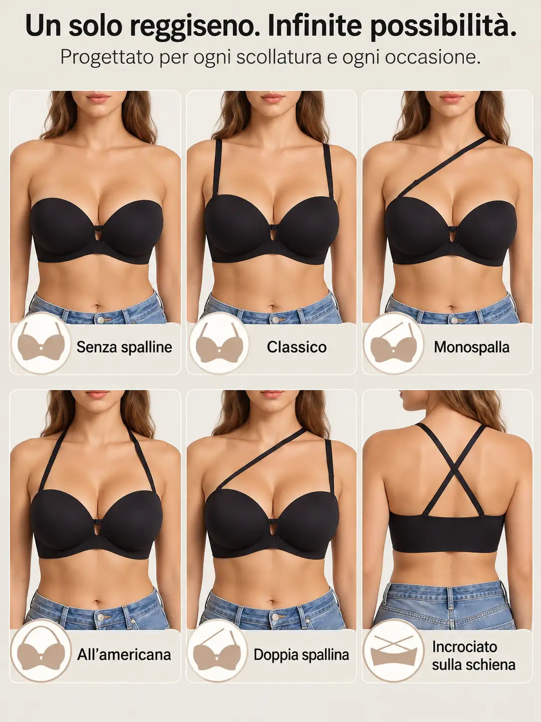 Sujetador invisible push-up antideslizante