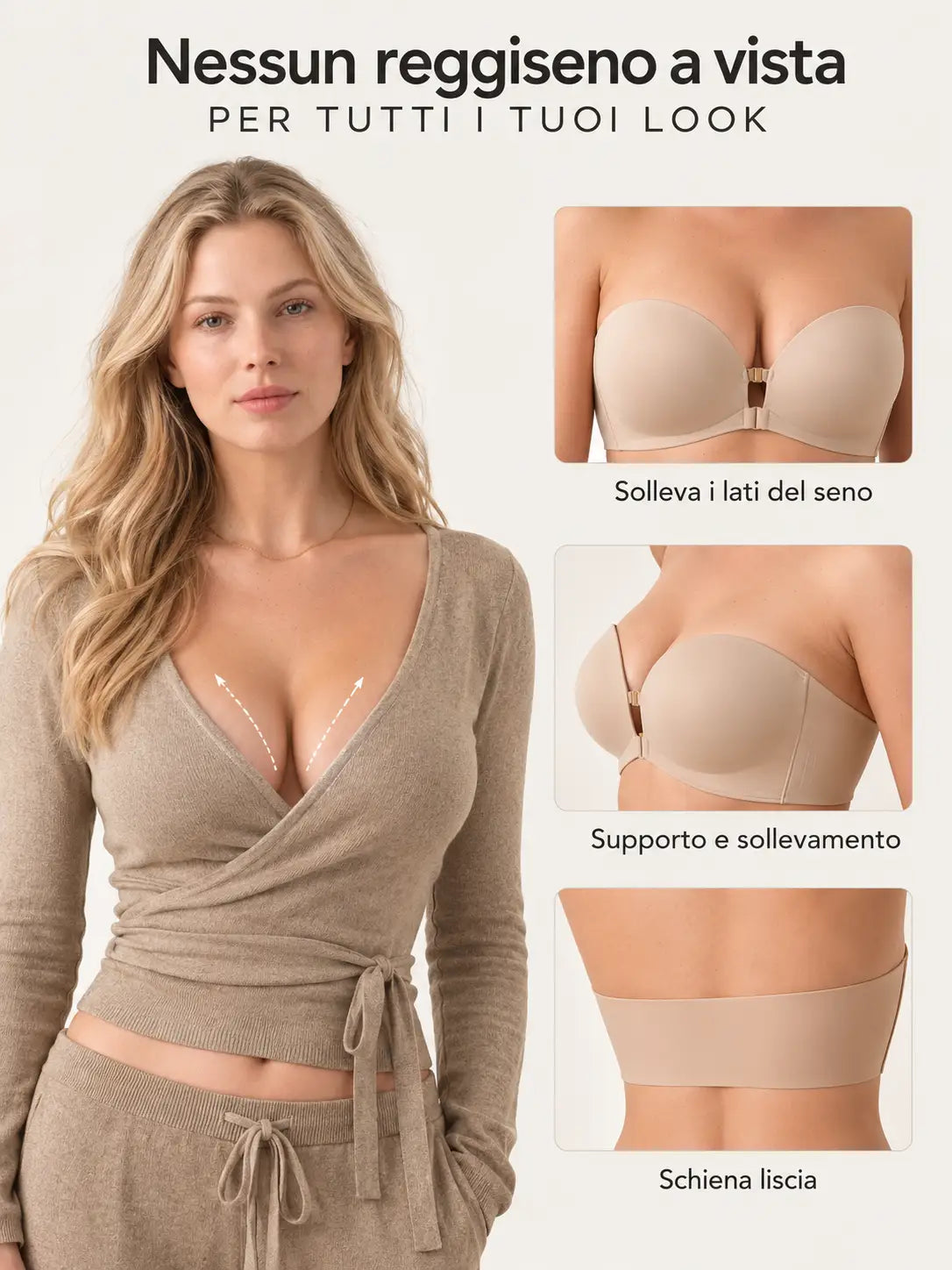 Sujetador invisible push-up antideslizante