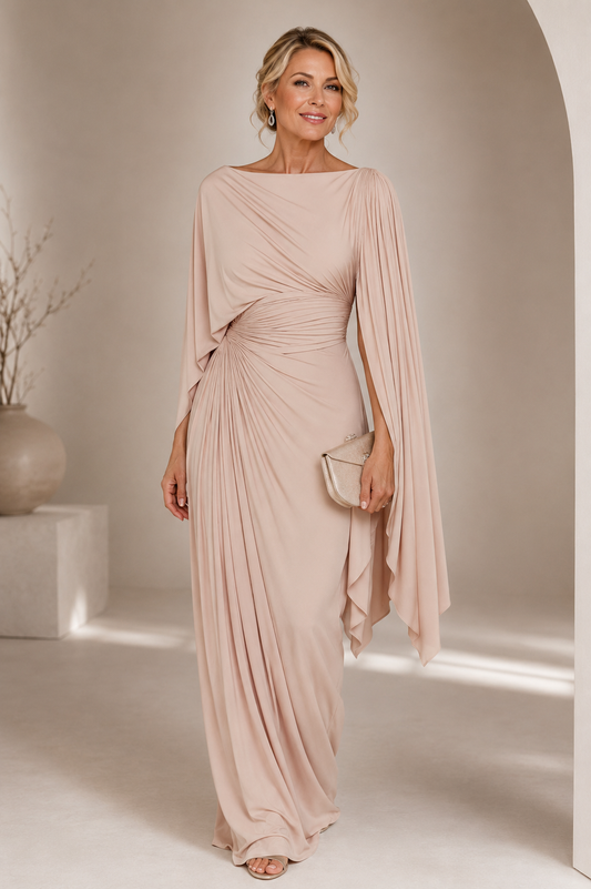 The Alyssa | Pleated Drape Maxi Dress