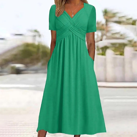 The Ines | Elegant A-Line Midi Dress