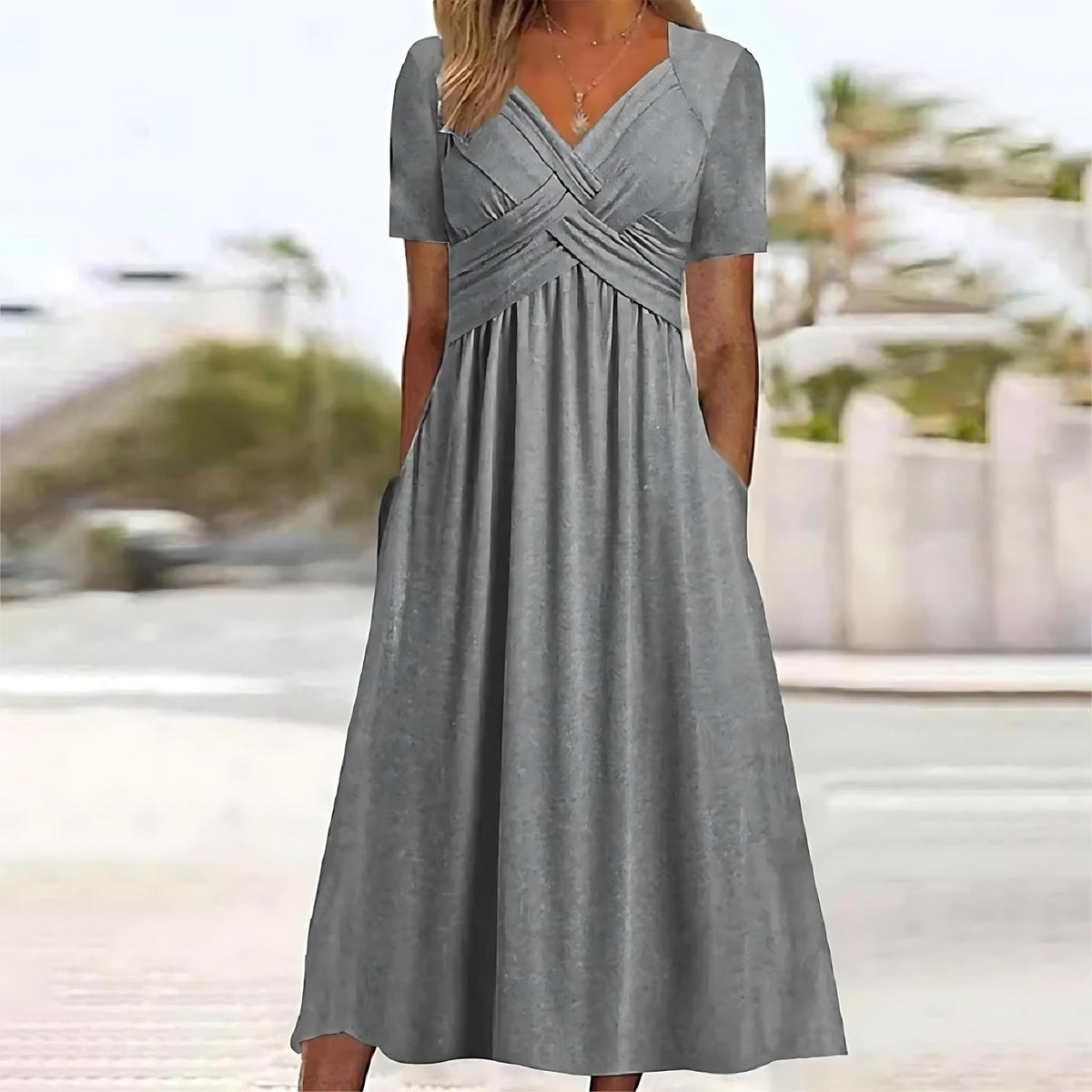 The Ines | Elegant A-Line Midi Dress
