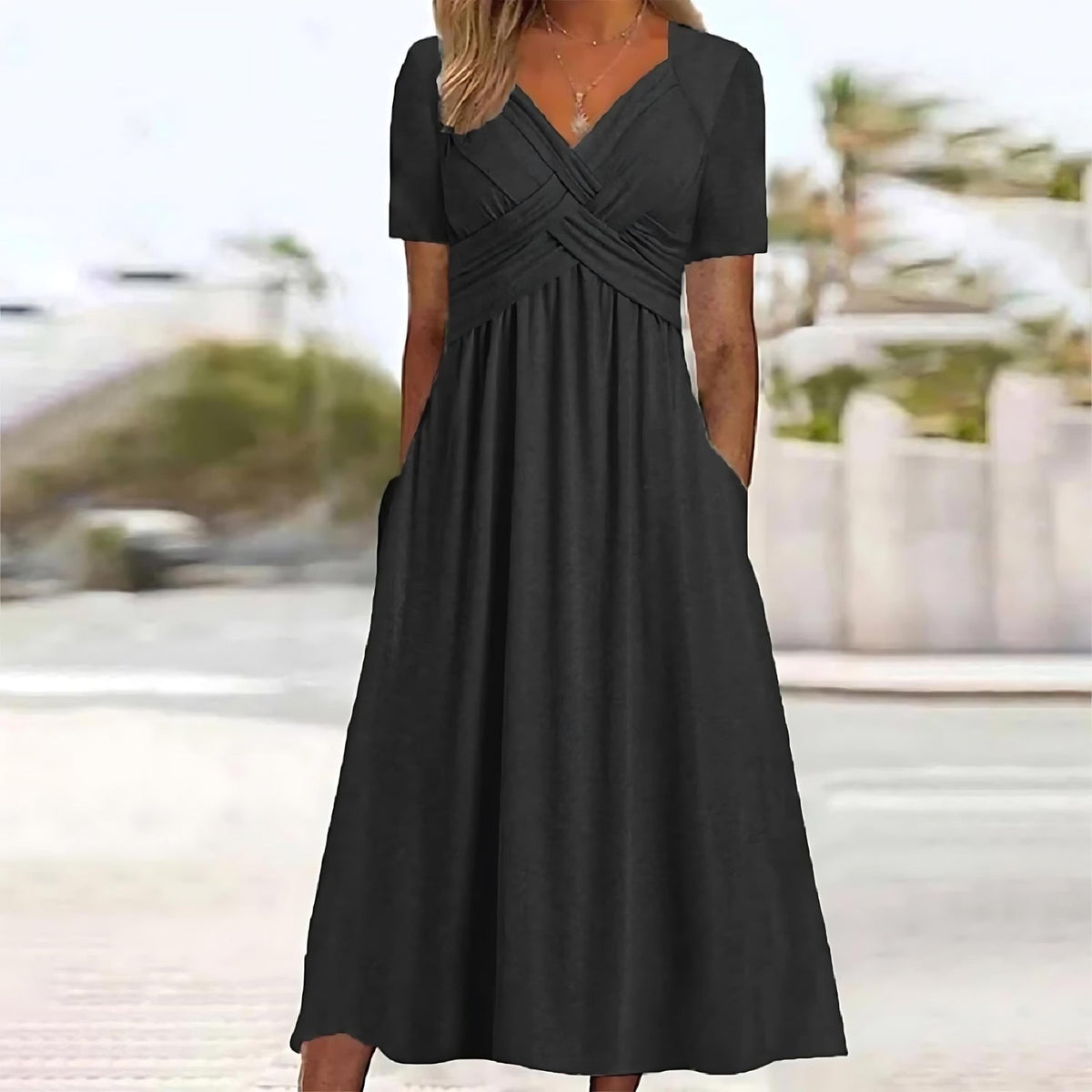 The Ines | Elegant A-Line Midi Dress