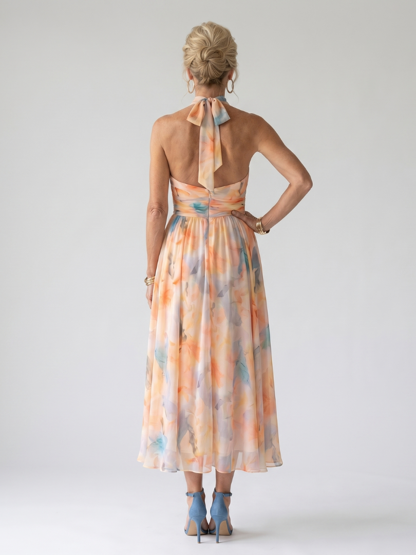 The Elise | Soft Halter Midi Dress