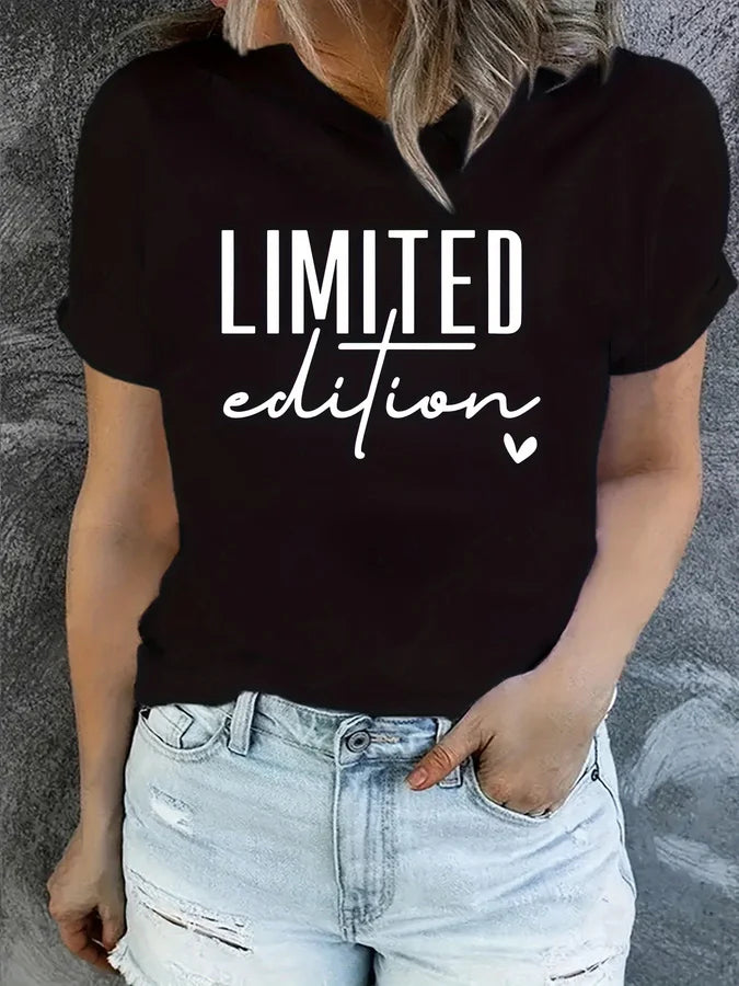 Camiseta de mujer con estampado de letras