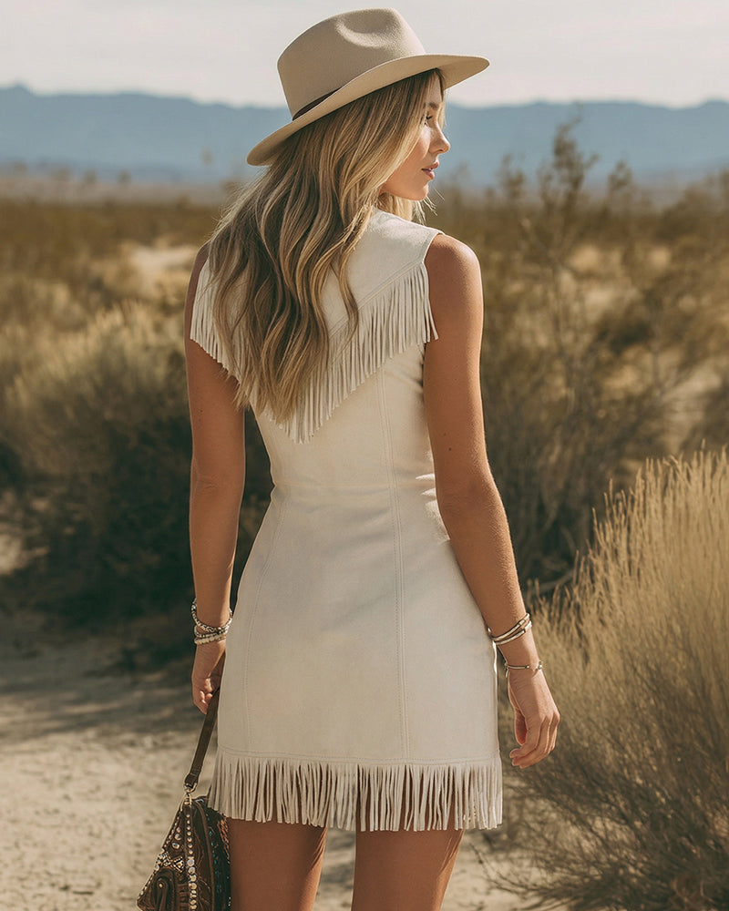 The Sedona | Tassel V-Neck Sleeveless Dress