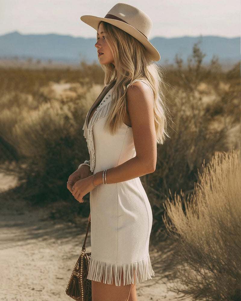 The Sedona | Tassel V-Neck Sleeveless Dress
