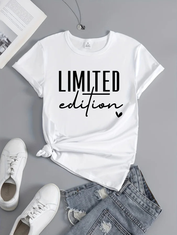 Camiseta de mujer con estampado de letras