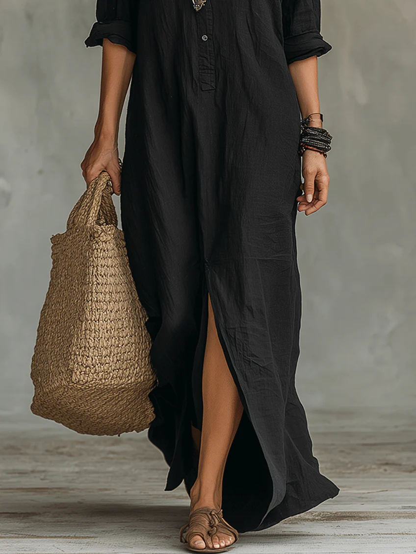 The Solene | Oversized Button Maxi Dress