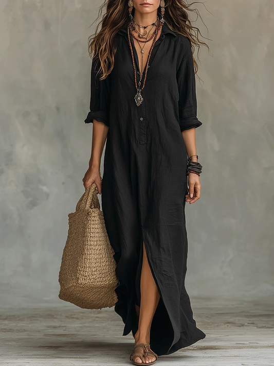 The Solene | Oversized Button Maxi Dress