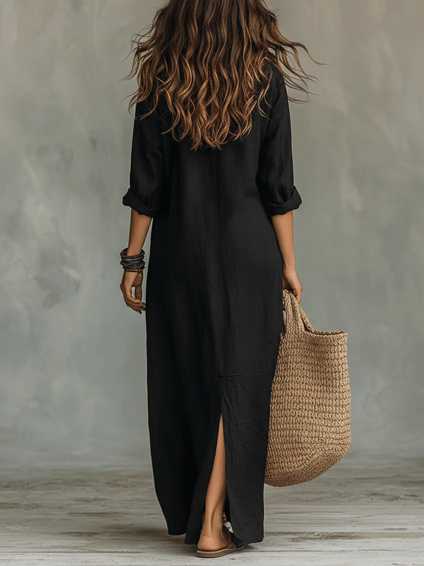 The Solene | Oversized Button Maxi Dress