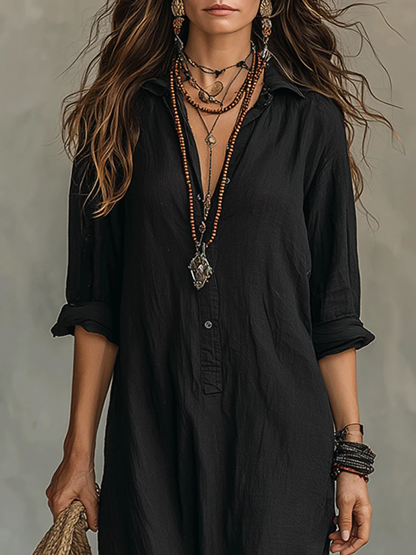 The Solene | Oversized Button Maxi Dress