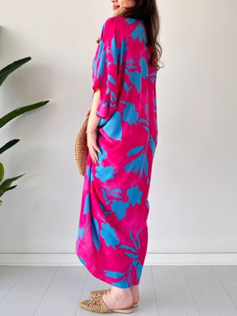 Wren | Printed Bat Sleeve Dress