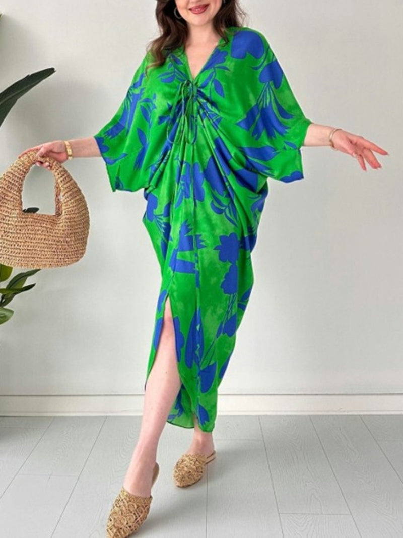 Wren | Printed Bat Sleeve Dress