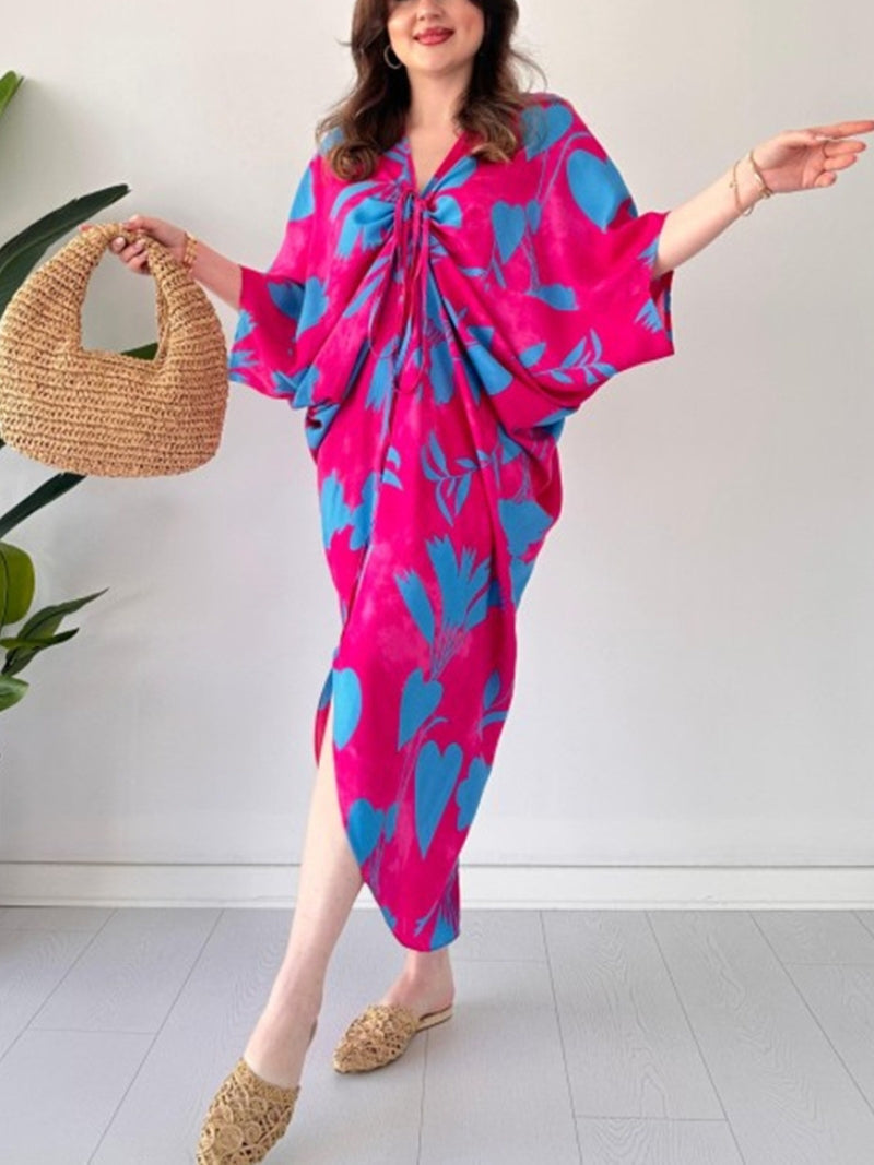 Wren | Printed Bat Sleeve Dress