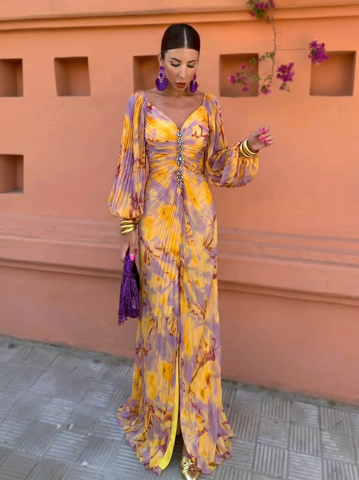 Giorgia | Deep V Floral Maxi