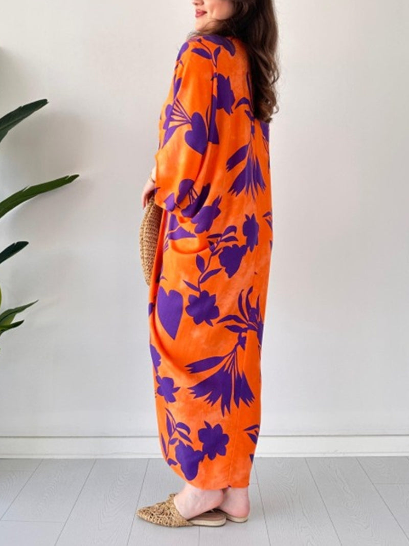 Wren | Printed Bat Sleeve Dress