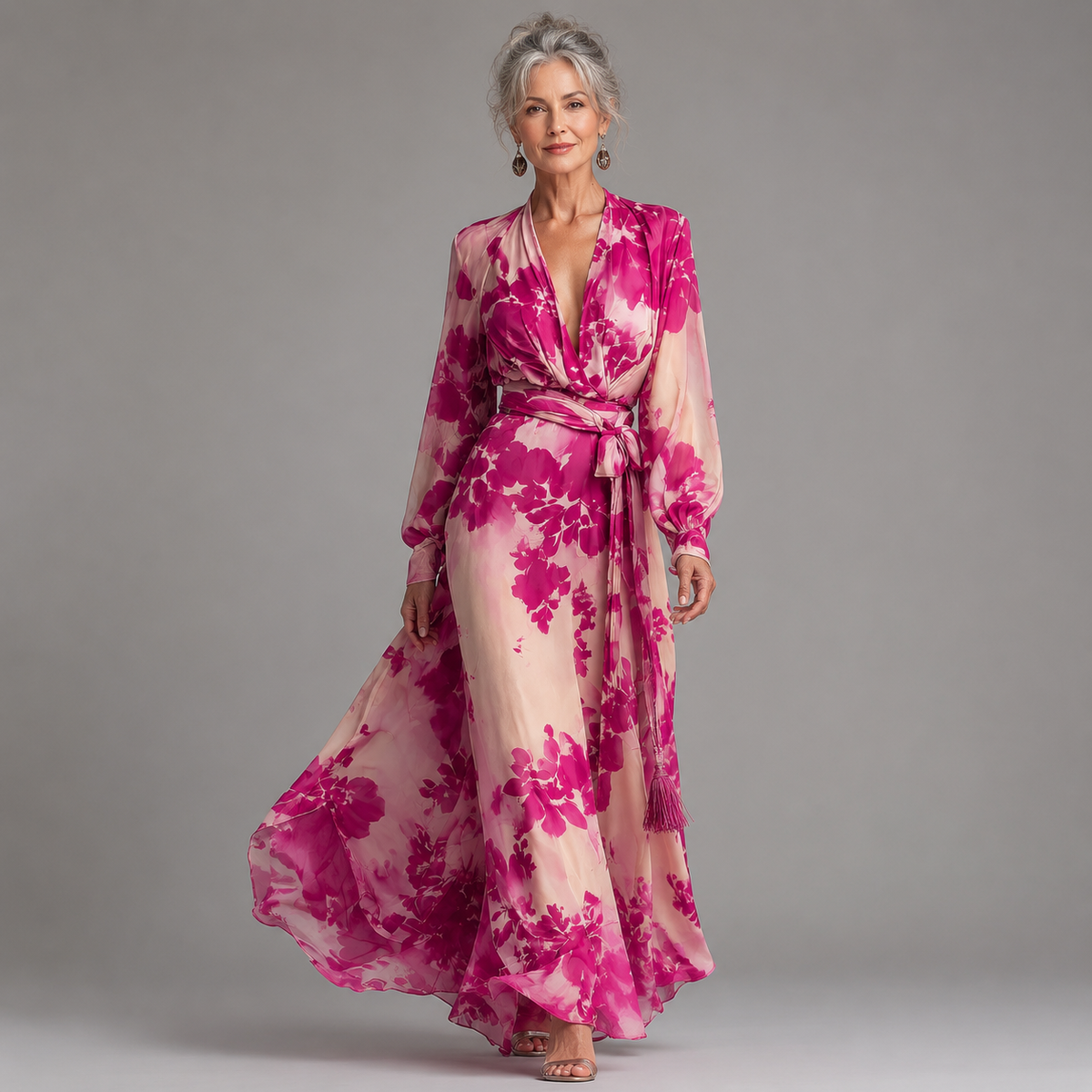 Juliesse | Belted Floral Maxi Dress