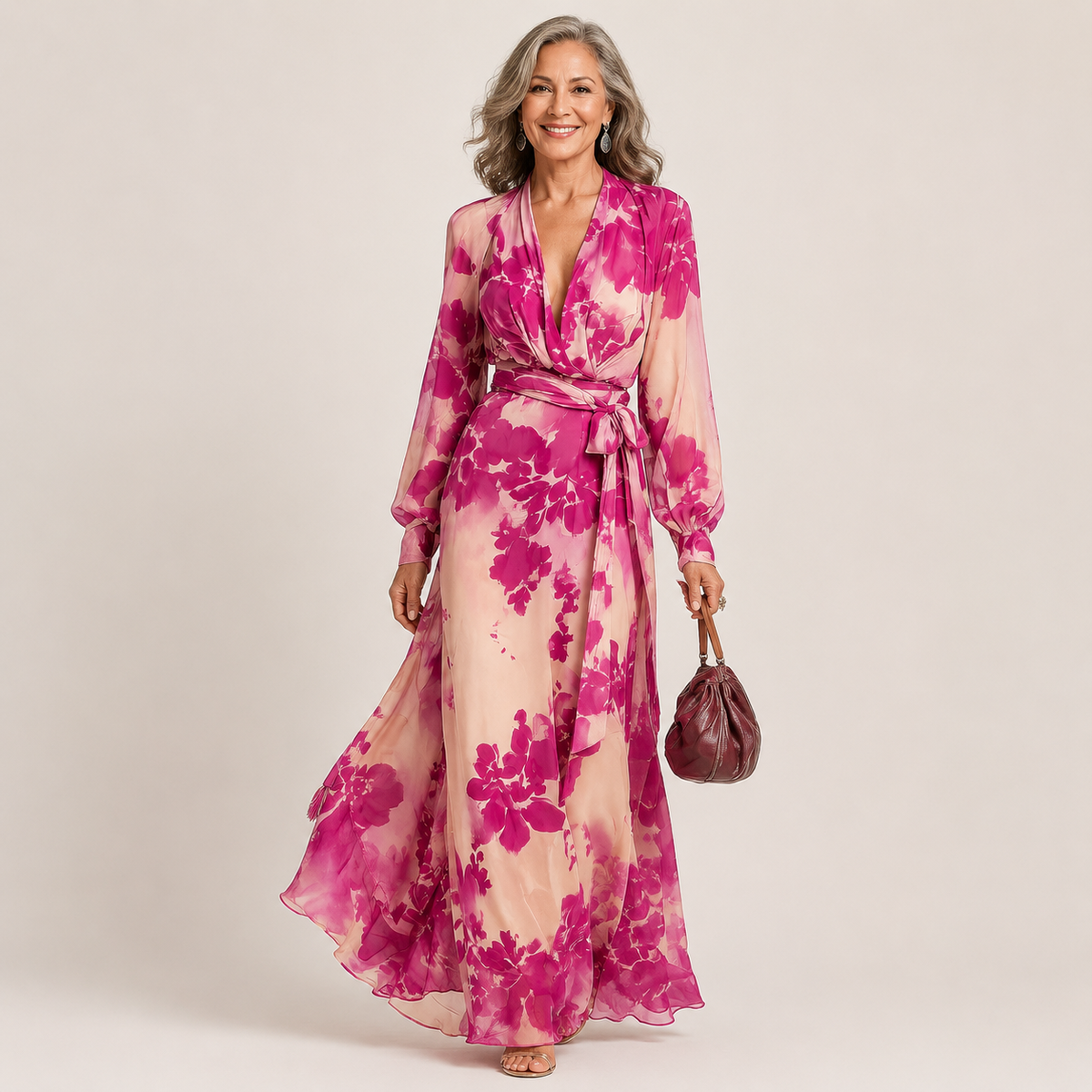 Juliesse | Belted Floral Maxi Dress