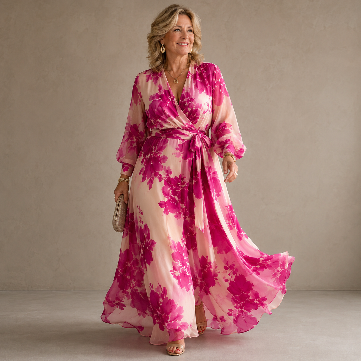 Juliesse | Belted Floral Maxi Dress