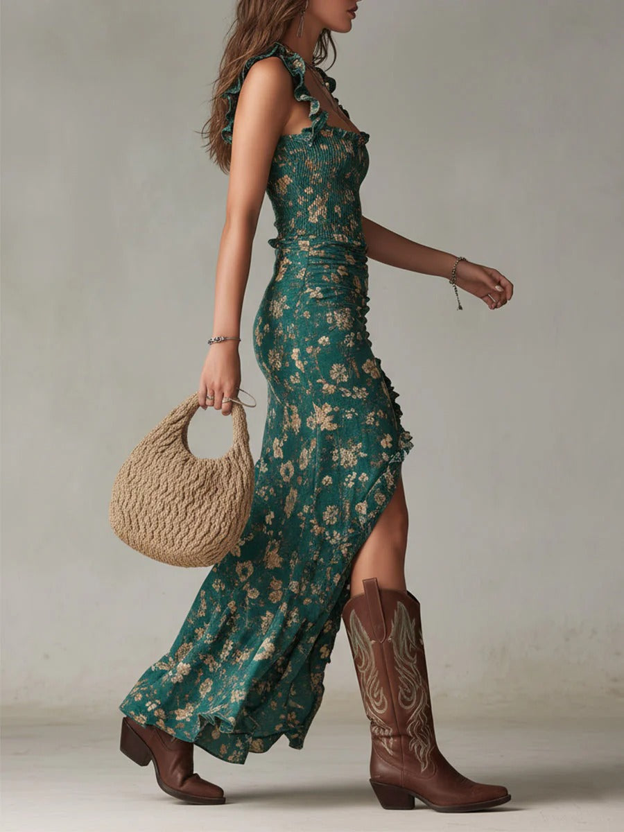 The Mikayla | Boho Retro Maxi Dress