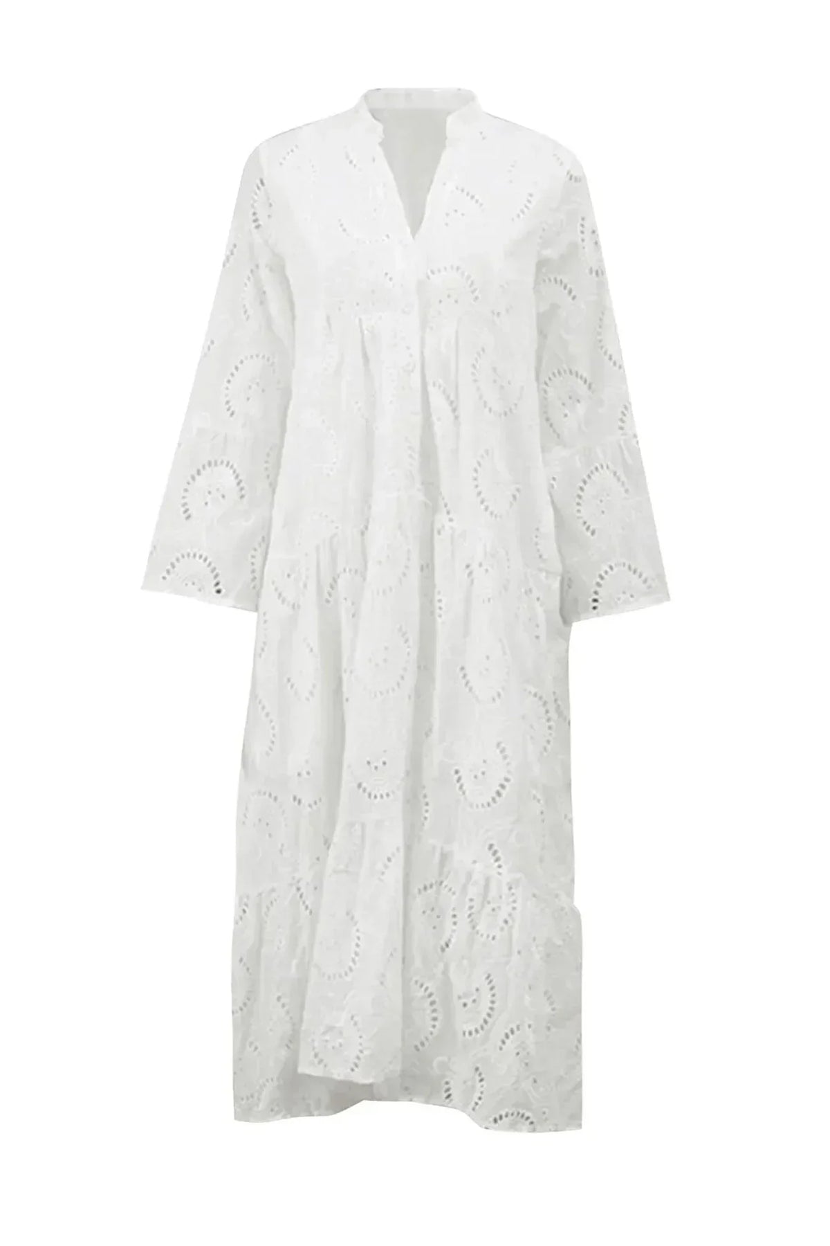 The Isla | Broderie Anglaise 3/4 Sleeve Maxi Dress